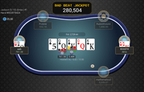 Bad Beat Jackpot Winning Hand - Quad Queens vs Quad Kings